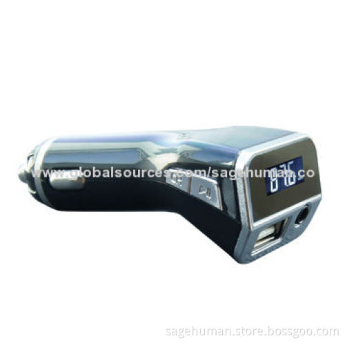 In-car Charger, 2.1A Output with Supports USB and Aux-in, Charging, FM Transmitter Functions